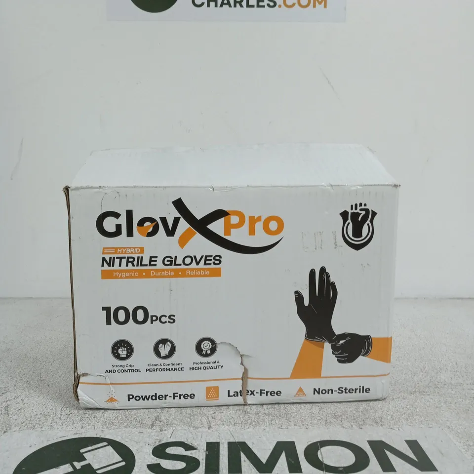 5 BOXES OF GLOVXPRO NITRILE GLOVES – BLACK, 100 PCS PER BOX (BOXED)