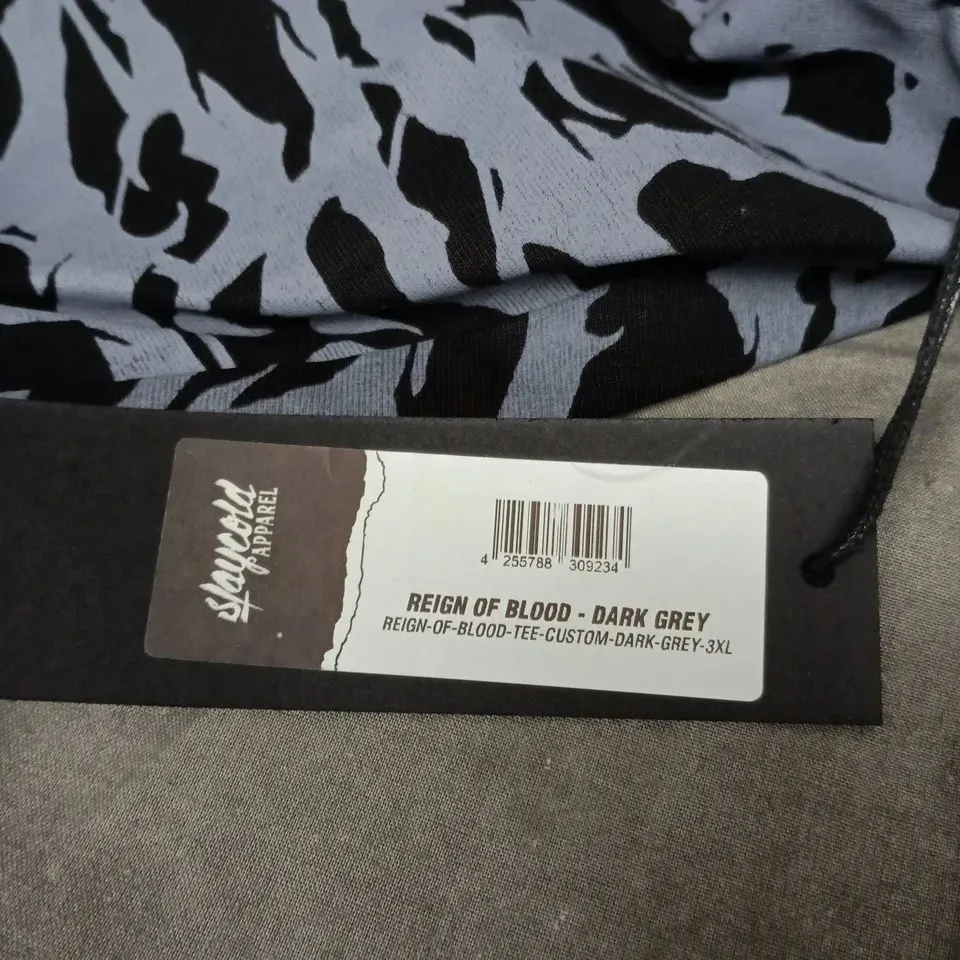 STAYCOLD APPAREL REIGN OF BLOOD TEE – CUSTOM DARK GREY – 3XL