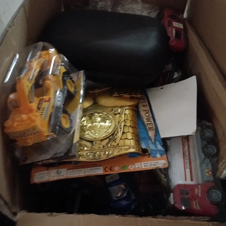 CAGE OF LARGE QUANTITY OF ASSORTED TOYS TO INCLUDE TRUCKS, CARS, TOY ARMOUR, ETC - COLLECTION ONLY