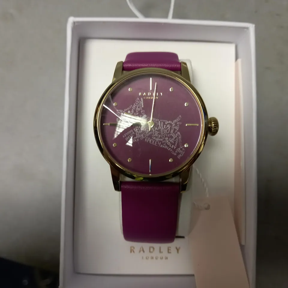 RADLEY LONODN CALLIGRAPHY LEATHER STRAP WATCH