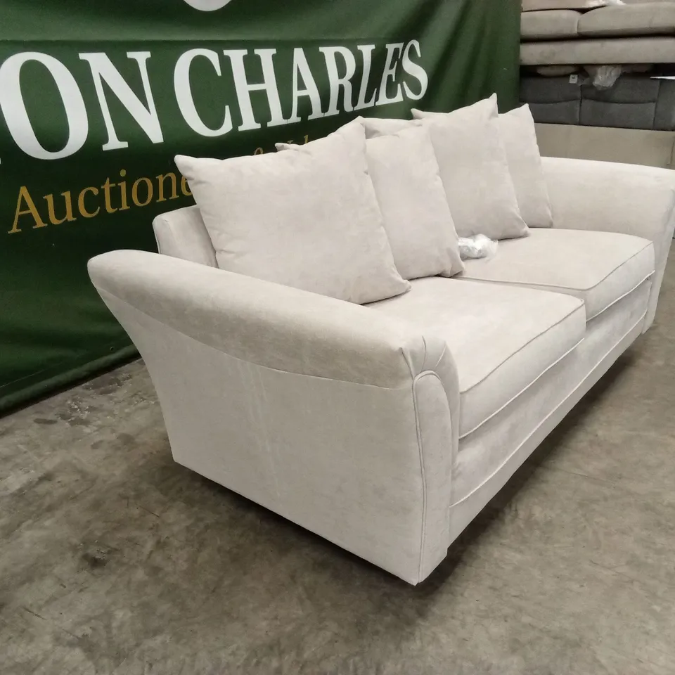 DURY FABRIC 3 SEATER SCATTER BACK SOFA - NATURAL RRP £499