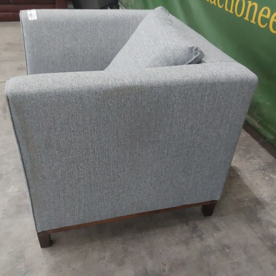 DESIGNER SQUARE TUB EASY CHAIR GREY FABRIC 