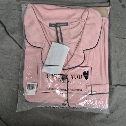 BAGGED PRETTY YOU LONDON BAMBOO PYJAMA SET β PINK, UK 16 (EU 44)