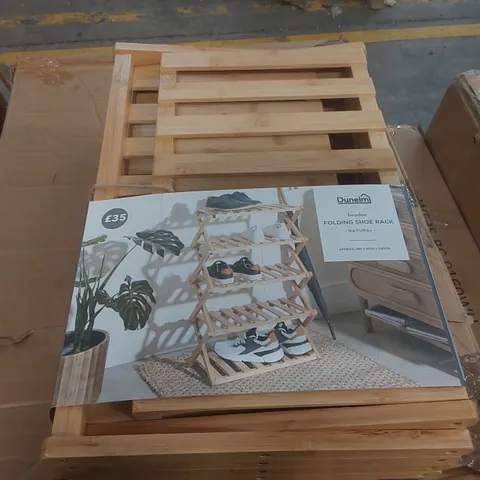 BOXED DUNELM BAMBOO FOLDING SHOE RACK