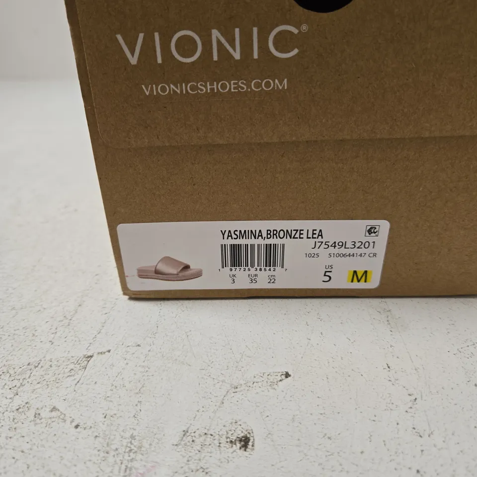 VIONIC YASMINA BRONZE LEA SANDALS – UK 3 (US 5, EU 35) WOMEN'S
