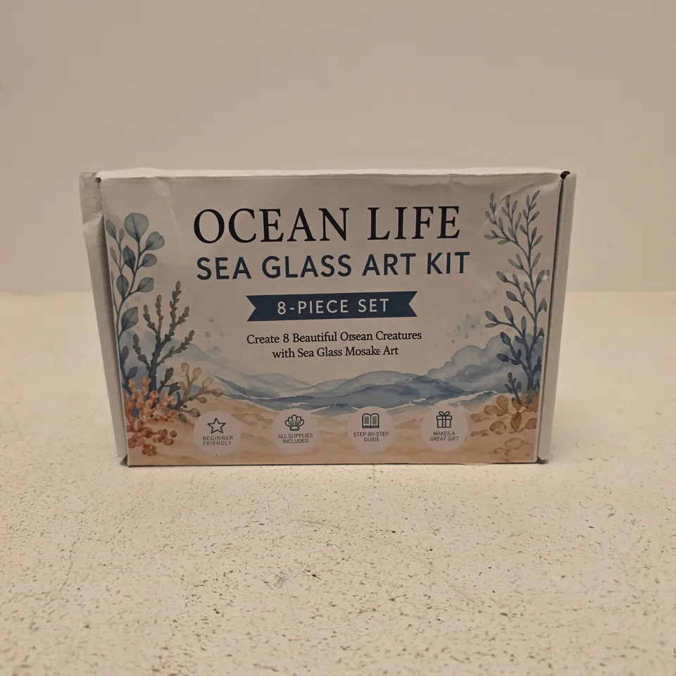 OCEAN LIFE SEA GLASS ART KIT 8-PIECE SET