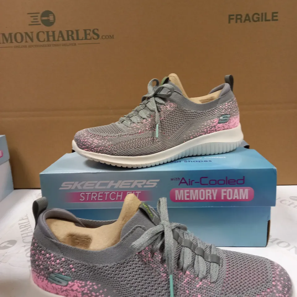 SKECHERS ULTRA FLEX GREY TRAINERS - SIZE 4.5