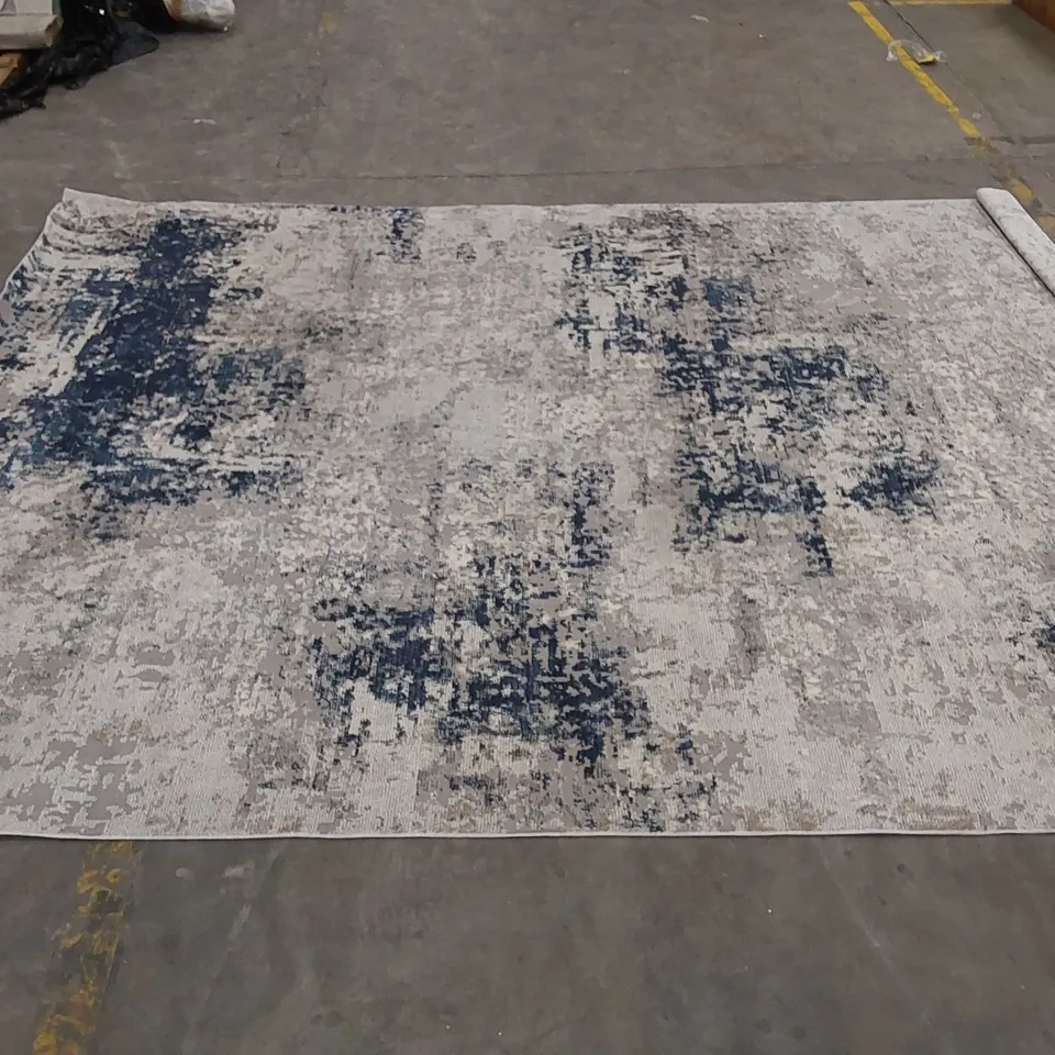 MOSHANNON ABSTRACT MACHINE WOVEN BLUE AREA RUG // SIZE: 275 X 380cm