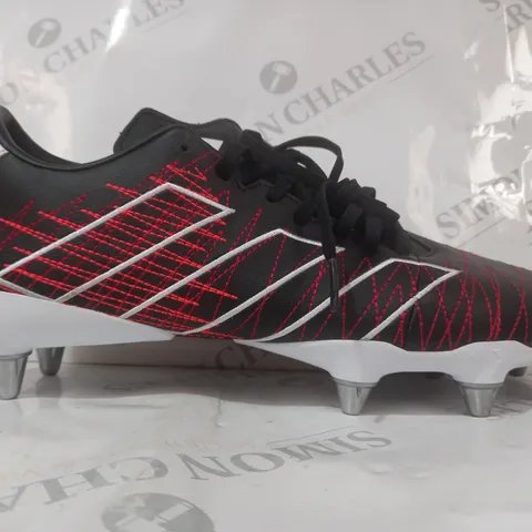 PAIR OF ADIDAS KAKARI ELITE RUGBY BOOTS IN BLACK/RED UK SIZE 11.5