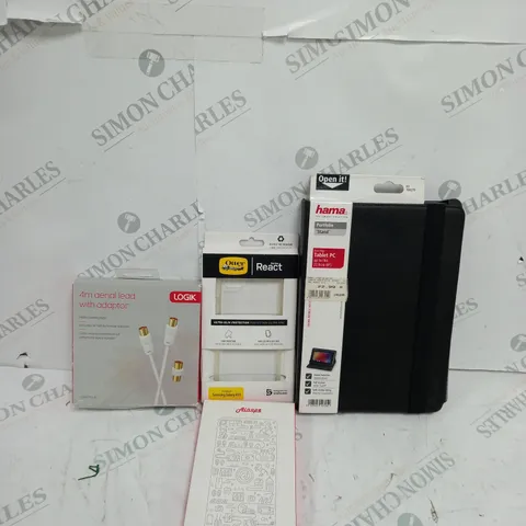 LARGE BOX OF ASSORTED MOBILE PHONE AND COMPUTER ACCESSORIES TO INCLUDE PHONE CASES, TABLET PORTFOLIO STAND AND ADAPTORS