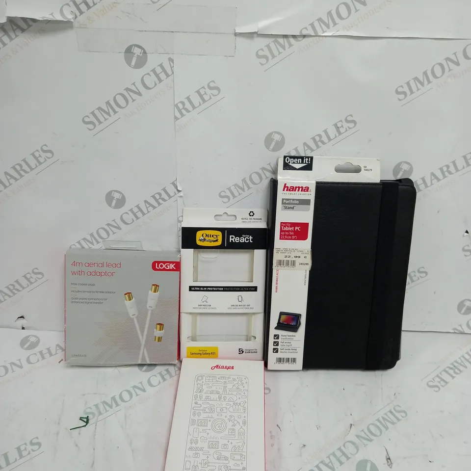 LARGE BOX OF ASSORTED MOBILE PHONE AND COMPUTER ACCESSORIES TO INCLUDE PHONE CASES, TABLET PORTFOLIO STAND AND ADAPTORS