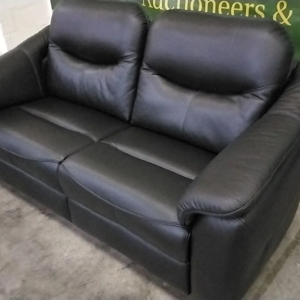 QUALITY BRITISH DESIGNED & MANUFACTURED G PLAN JACKSON 3 SEATER SOFA CAPRI BLACK LEATHER