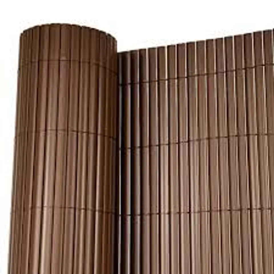 BOXED 1M X 5M BROWN PVC OUTDOOR GARDEN FENCING PRIVACY SCREEN ROLL