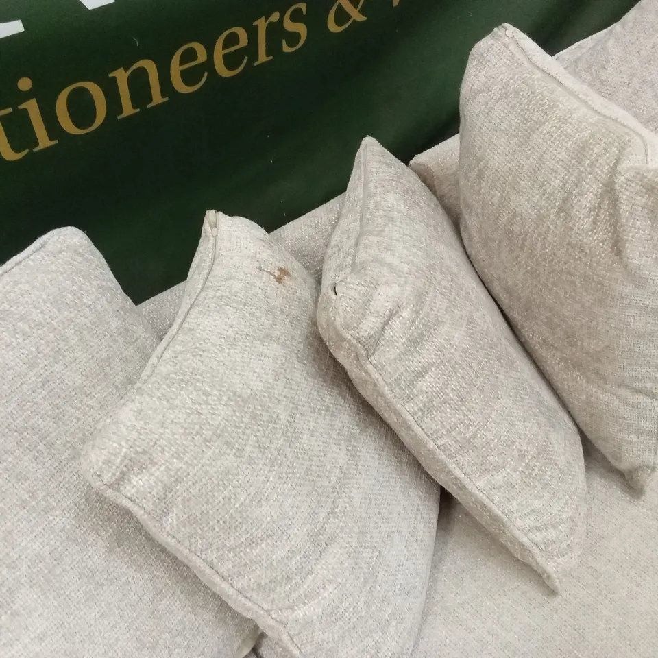 DESIGNER FABRIC CORNER CHAISE SOFA WITH FOOTSTOOL