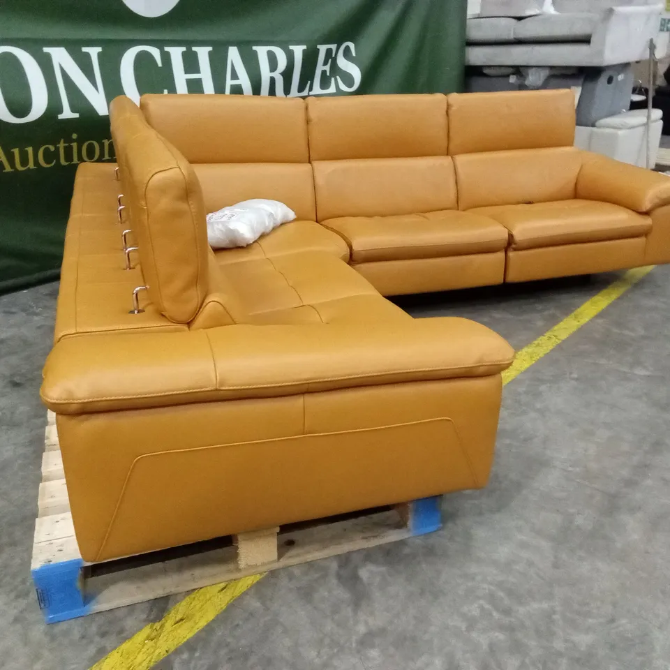 QUALITY DESIGNER ITALIAN MADE MARTINE LEATHER ELECTRIC RECLINING CORNER SOFA