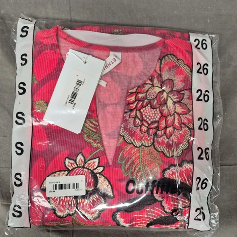 ETHNC SHALWAR KAMEEZ EMBROIDERED DRESS IN PINK/MULTI SIZE SMALL