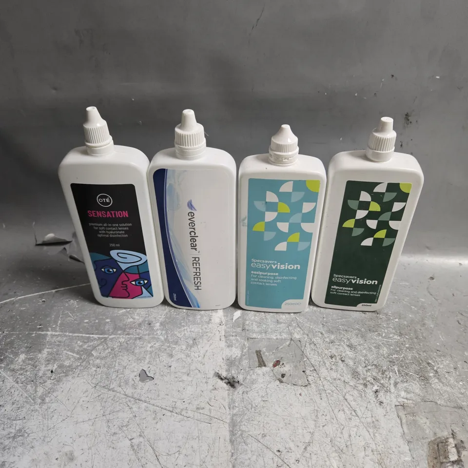 APPROXIMATELY 20 ASSORTED CONTACT LENS SOLUTION BOTTLES 