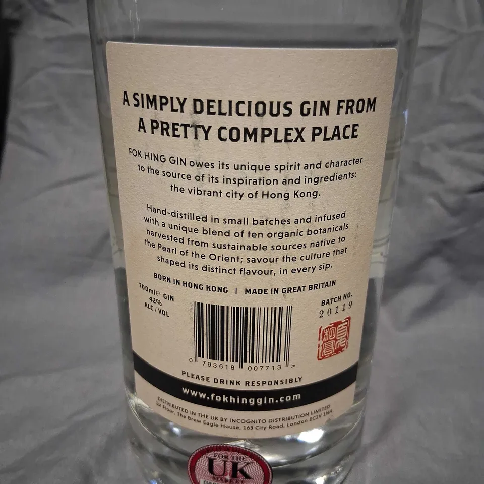 FOK HING GIN – 700ML, 42% ABV, EDITION 852