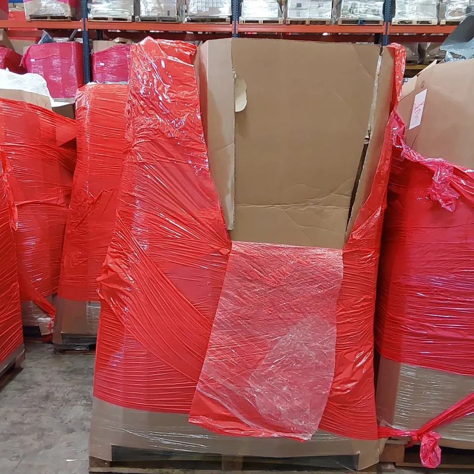PALLET OF ASSORTED ITEMS INCLUDING: DEHUMIDIFIER, BASKETBALL BACKBOARD, FOLDING SNACK TABLE, TOILET SEAT COVER