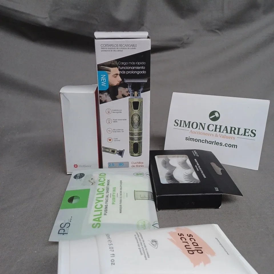 TOTE OF ASSORTED COSMETIC ITEMS TOO INCLUDE TAN , SHAVERS  ETC 