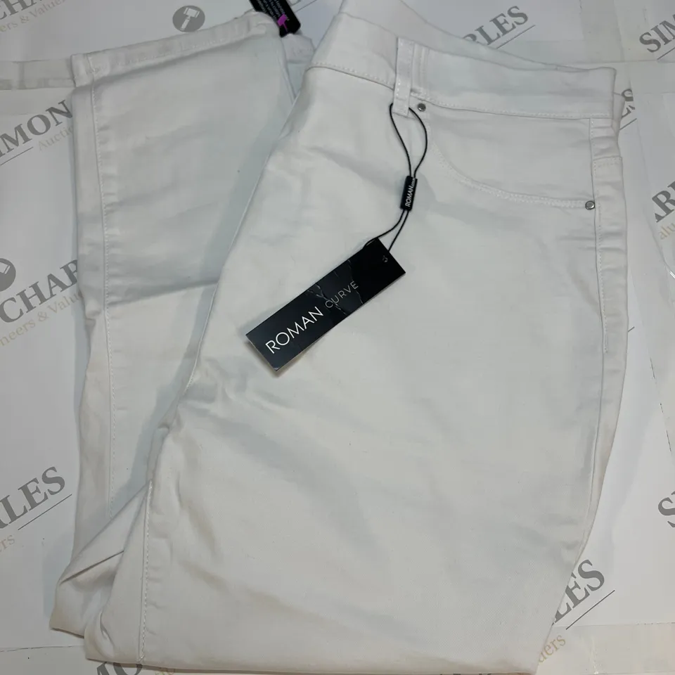 ROMAN CURVED CROPPED JEGGINGS IN WHITE SIZE 18