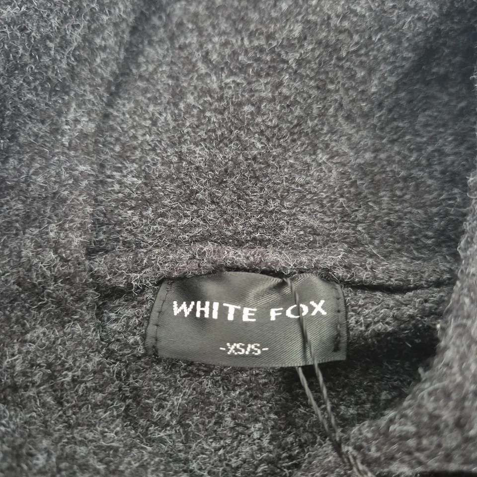 WHITE FOX HOODIE – DARK GREY – XS/S