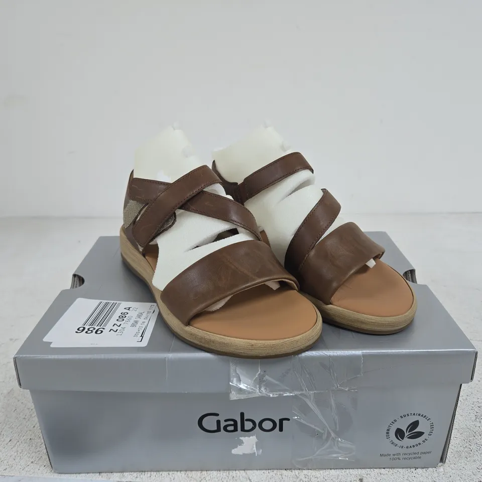 GABOR BROWN SANDAL UK 2.5 BOXED
