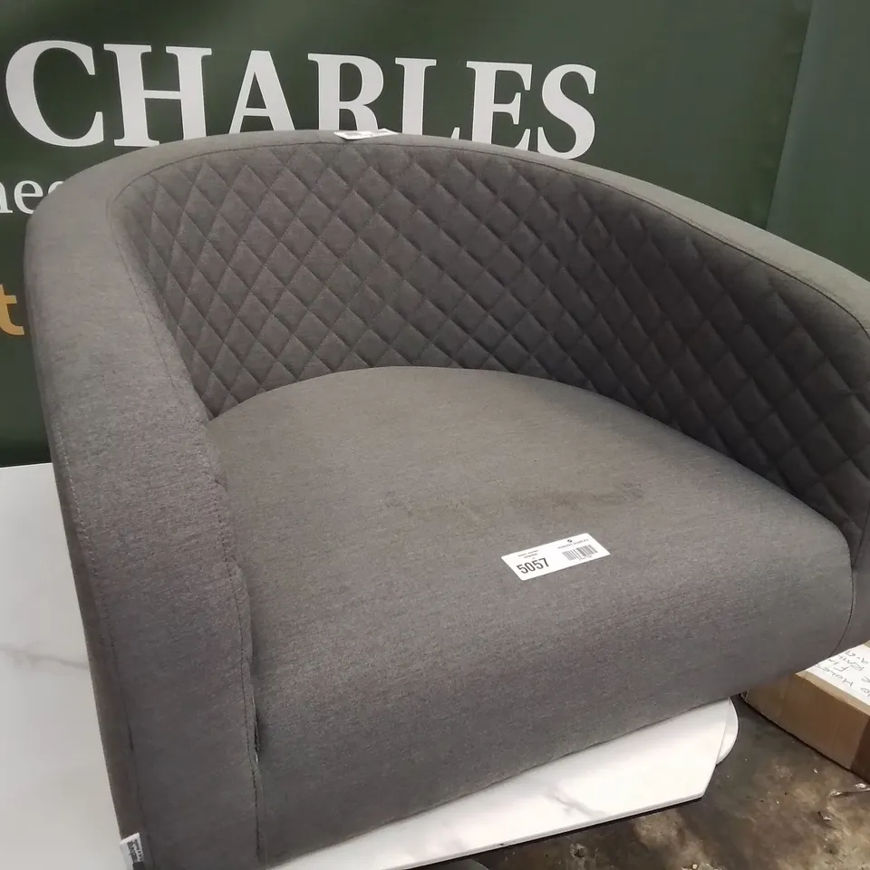 DESIGNER MAZE OUTDOOR GREY FABRIC TUB CHAIR