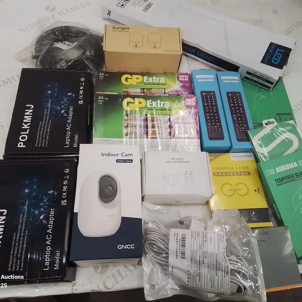 BOX CONTAINING LARGE AMOUNT OF MIXED BOXED ELECTRONIC ITEMS PHONE ACCESSORIES ETC.