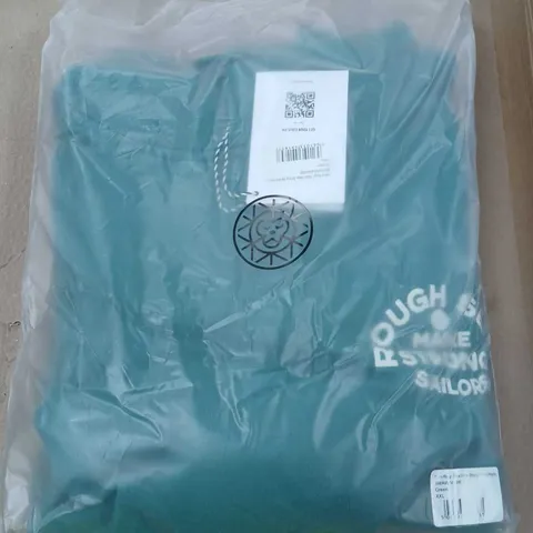 BAGGED BRASS MONKEY MEN'S ROUGH SEAS MAKE STRONG SAILORS HOODY GREEN SIZE XXL