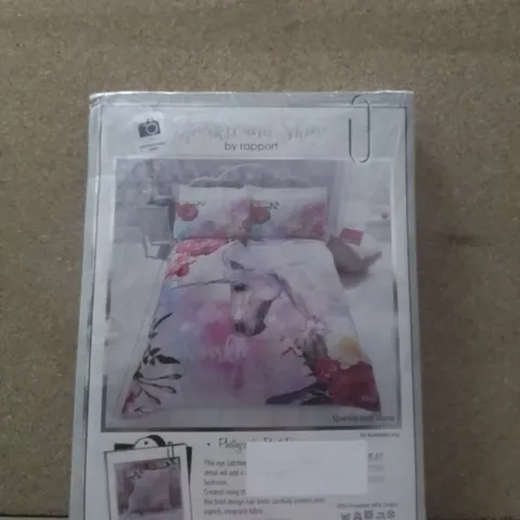 BRAND NEW SPARKLE AND SHINE KINGSIZE DUVET SET - PINK/UNICORN