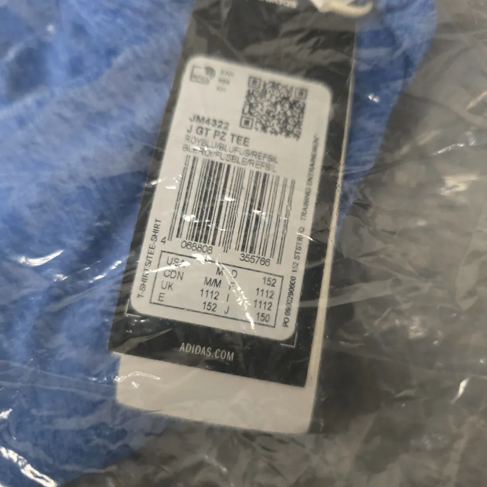 ADIDAS BLUE T-SHIRT WITH LOGO SIZE M