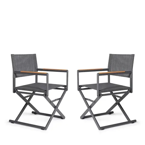 MY GARDEN STORIES SET OF 2 FOLDING DIRECTOR CHAIRS IN GRAPHITE - COLLECTION ONLY