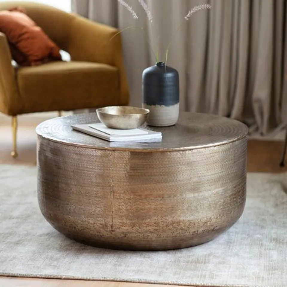 JAMMARION METAL DRUM COFFEE TABLE 