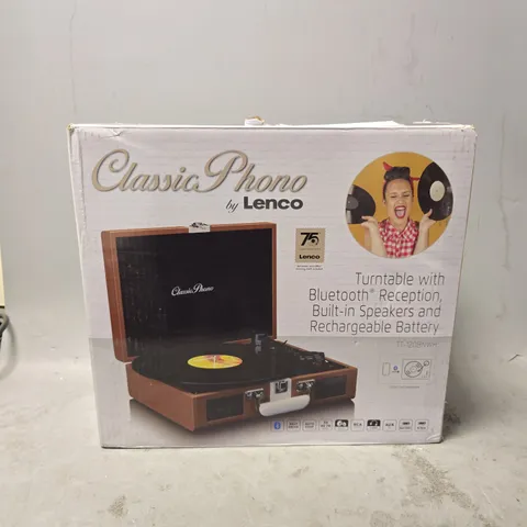 BOXED CLASSIC PHONO BY LENCO TURNTABLE WITH BLUETOOTH RECEPTION TT-120BNWH