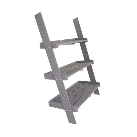 BRAND NEW BOXED FSC® 100% CERTIFIED WIDE WOODEN LADDER PLANTER - GREY