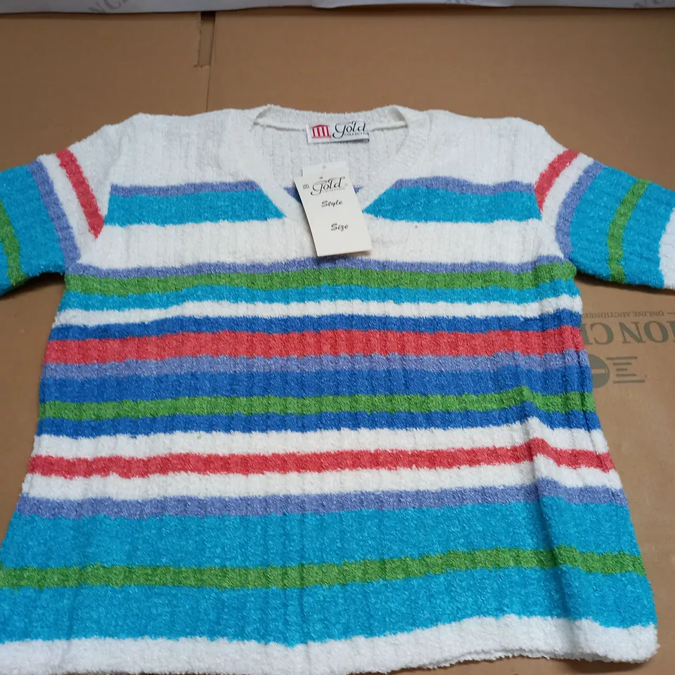 LOT OF APPROXIMATELY 55 GOLD COLLECTION STRIPE JUMPERS - SIZE UNSPECIFIED