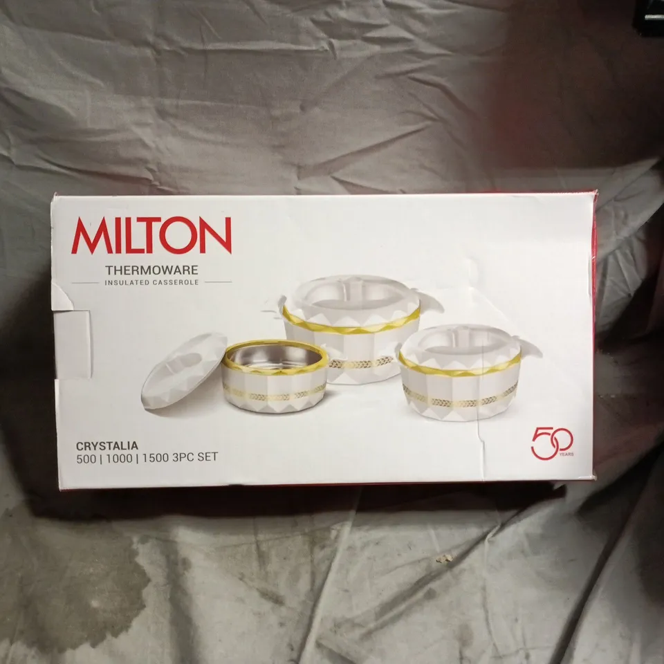 MILTON THERMOWARE CRYSTALIA INSULATED CASSEROLE SET – 3 PIECE (500/1000/1500ML)