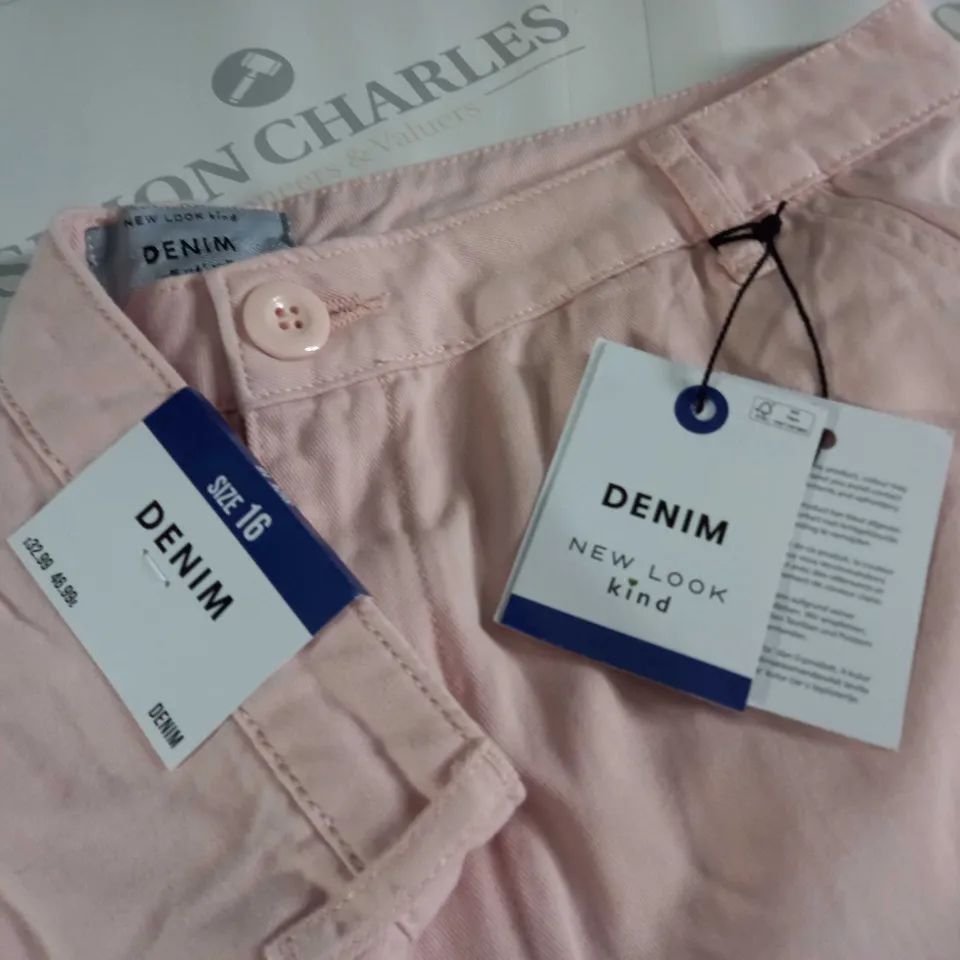 NEW LOOK PINK SLIM FIT CARGO TROUSERS - 16