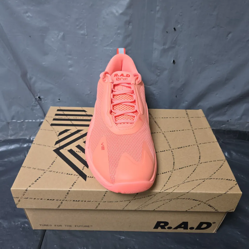 BOXED PAIR OF RAD ONE V2 TRAINERS IN ORANGE - UK 7