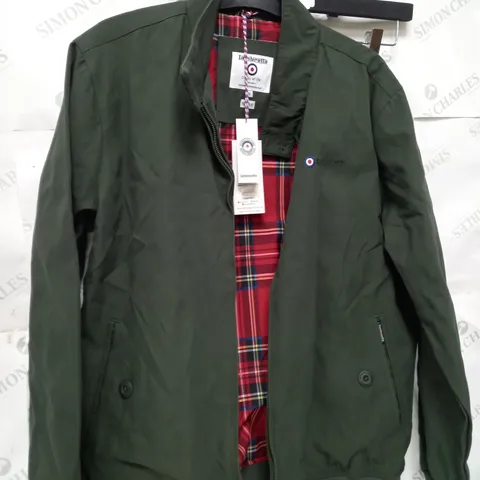 LAMBRETTA KHAKI GREEN BOMBER JACKET NO HOOD - SIZE MEDIUM