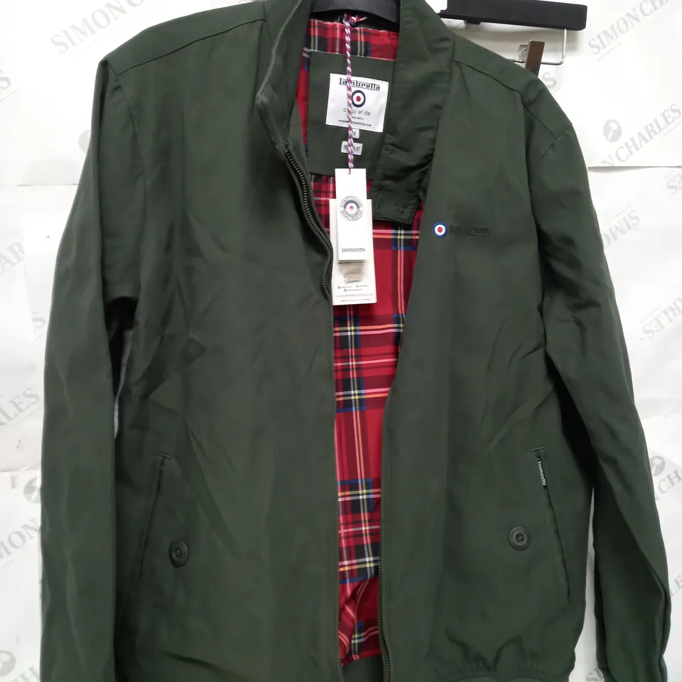 LAMBRETTA KHAKI GREEN BOMBER JACKET NO HOOD - SIZE MEDIUM