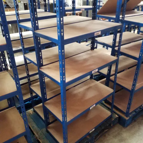 PALLET CONTAINING 2 5-TIER SHELVING UNITS 180×90×45CM - BLUE