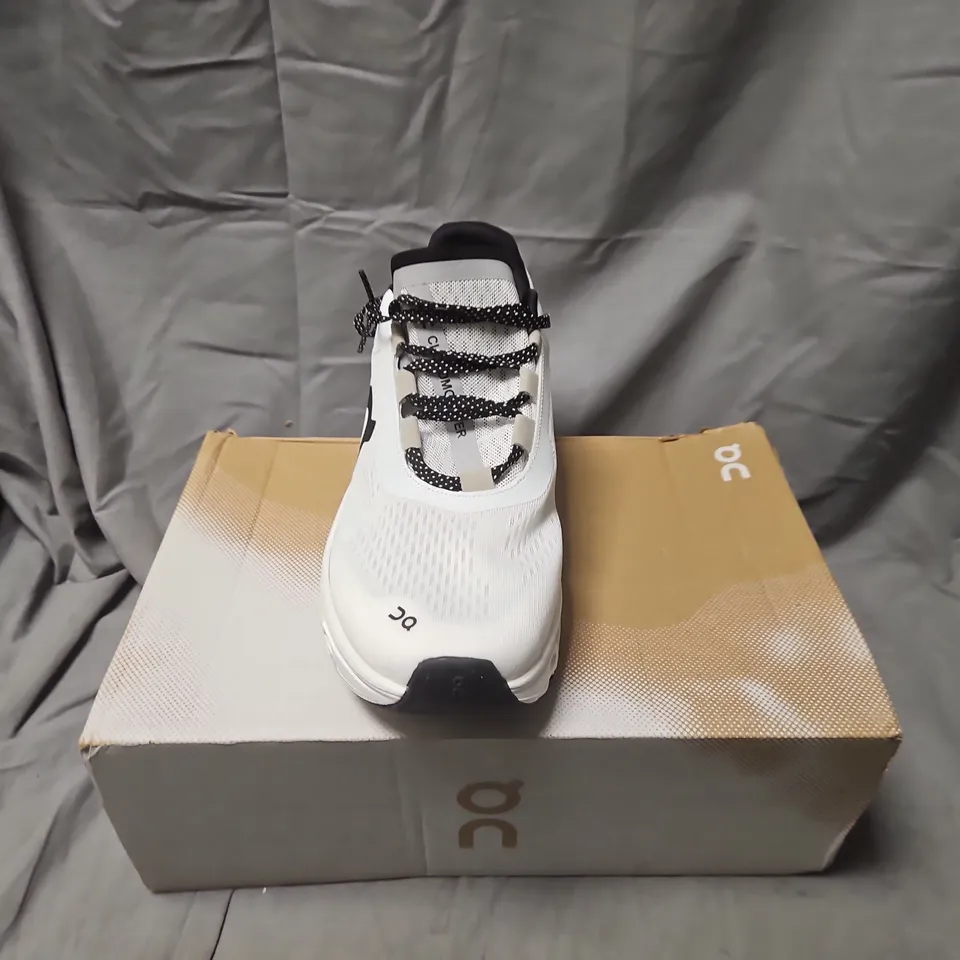 ON RUNNING CLOUDMONSTER SHOES – WHITE/BLACK, MEN'S US 8.5 (EU 42) – BOXED