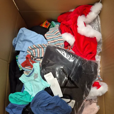 BOX OF APPROXIMATELY 20 ASSORTED KIDS CLOTHING ITEMS TO INCUDE - BAG, PYJAMAS, DRESS, ETC