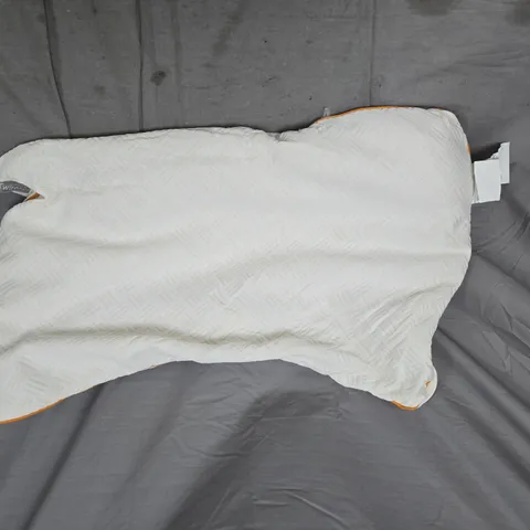 2X QUILTED CREAM CUSHION WITH ORANGE PIPING – DECORATIVE PILLOW