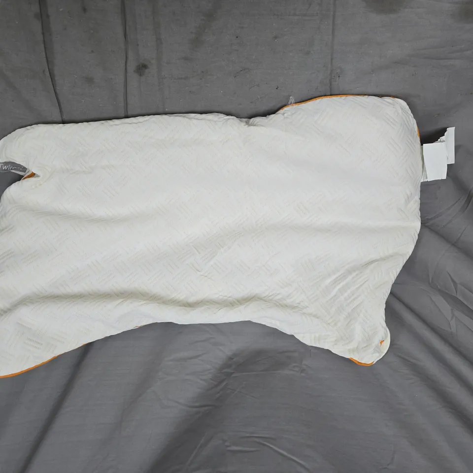 2X QUILTED CREAM CUSHION WITH ORANGE PIPING – DECORATIVE PILLOW