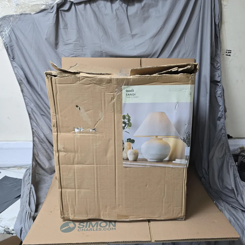 DUNELM MILL SANDI CERAMIC TABLE LAMP XL NATURAL BOXED
