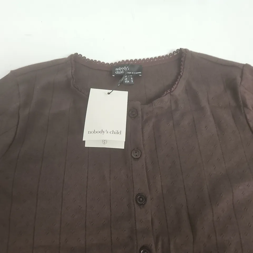 NOBODYS CHILD ERIN POINTELLE SHORT SLEEVE CARDIGAN - UK S