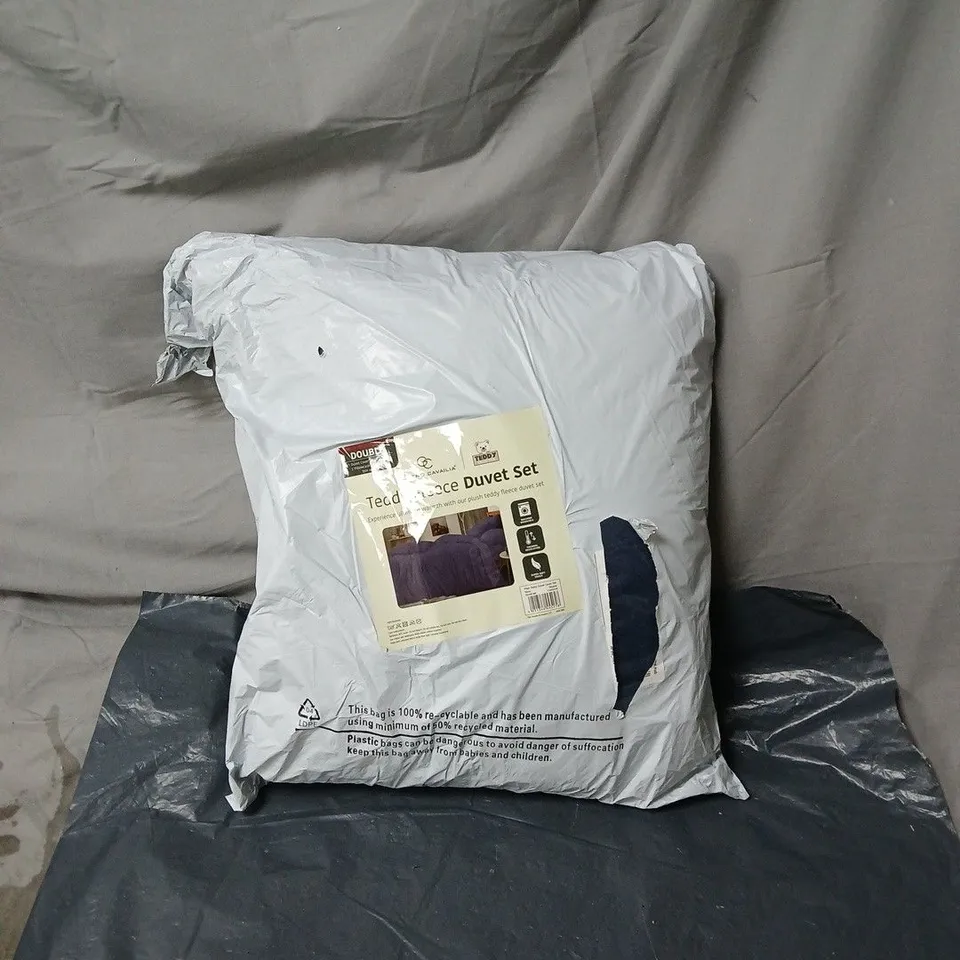 GAVENO CAVAILIA TEDDY FLEECE DUVET SET BLUE